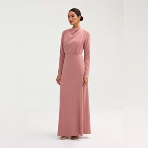 Veiled Collection Elegant Pink Long Sleeve Dress